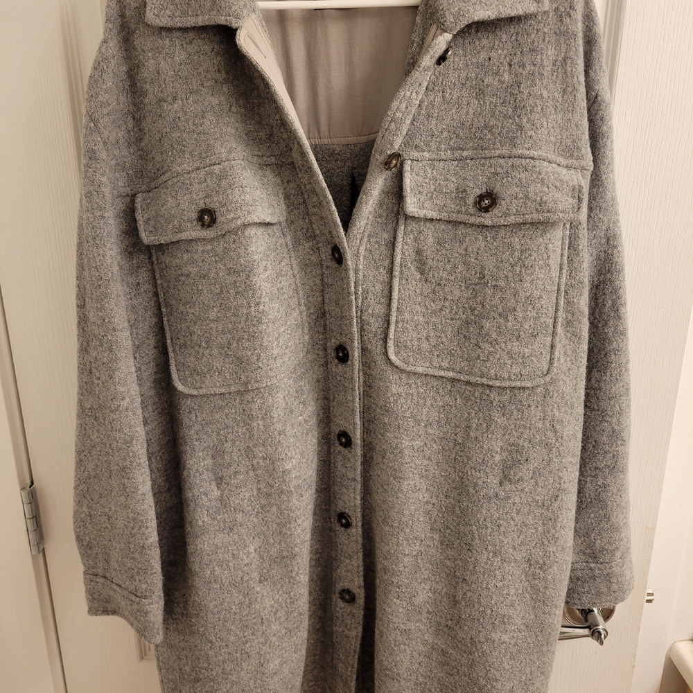 Gray Wool Blend Women's Coat